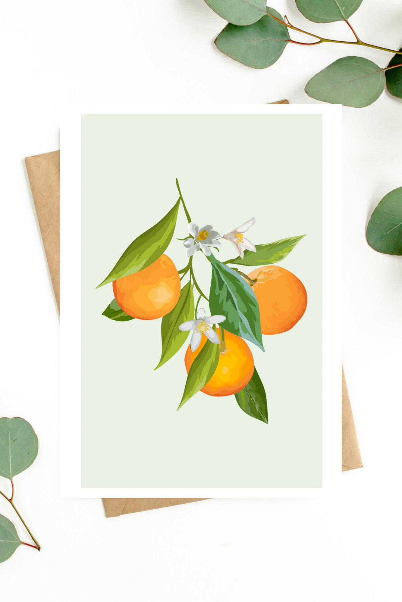 Orange greeting card