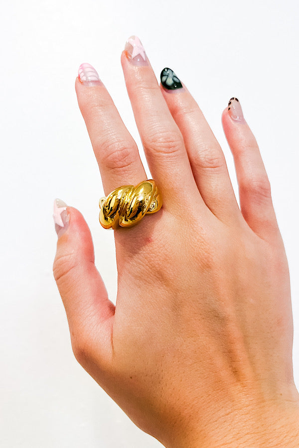 Natural Elements Vintage Gold Chunky Rope Ring